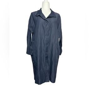 Eileen Fisher steel satin crinkle metallic jacket size: XS